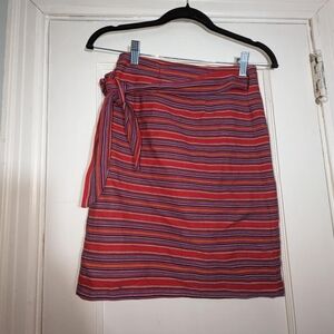 Vintage striped 100% cotton wrap skirt